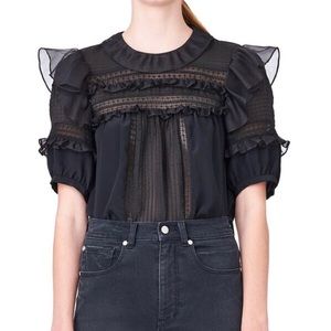 NWOT. Rebecca Taylor black blouse.  Size 2